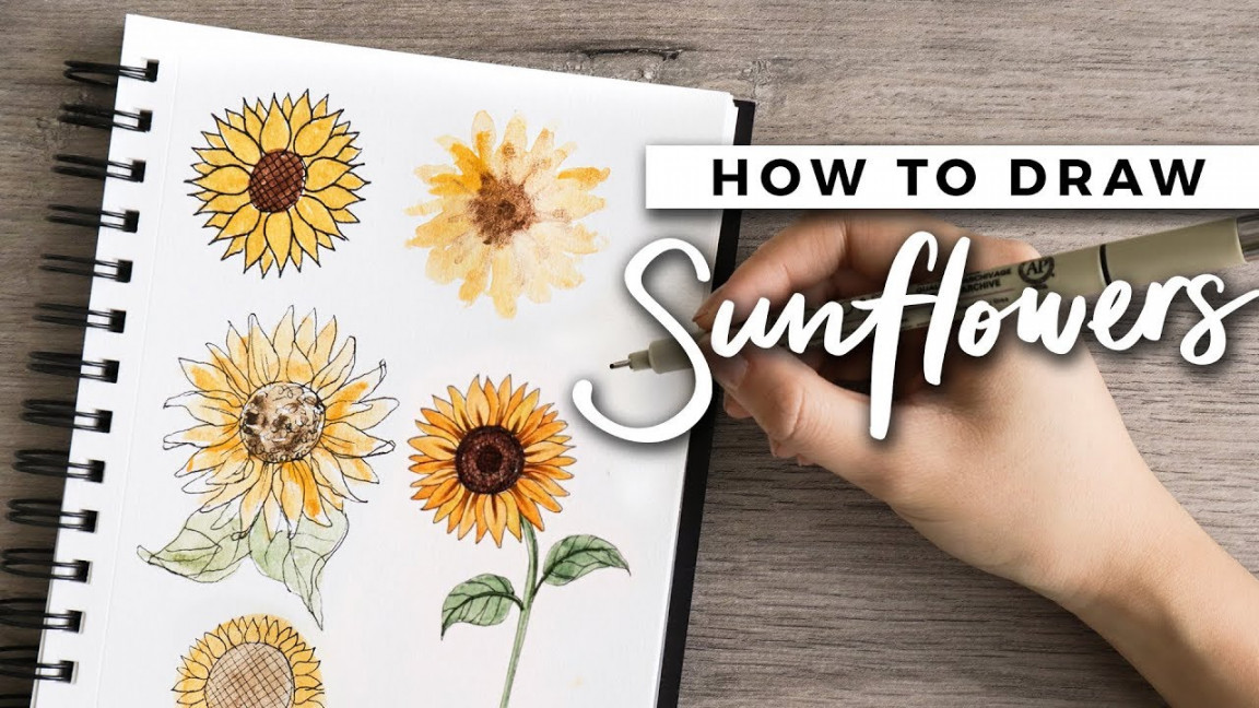 How to Draw Sunflowers!  DOODLE WITH ME + Tutorial!