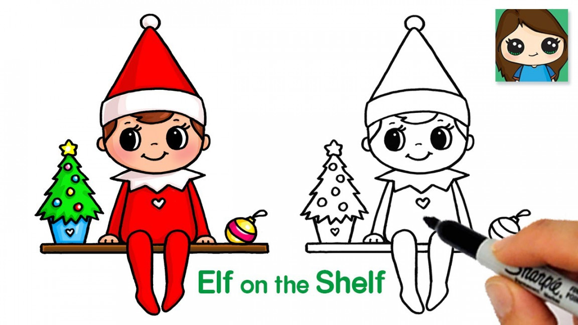 How to Draw the ELF on the SHELF Easy 🎄Cute Christmas Art
