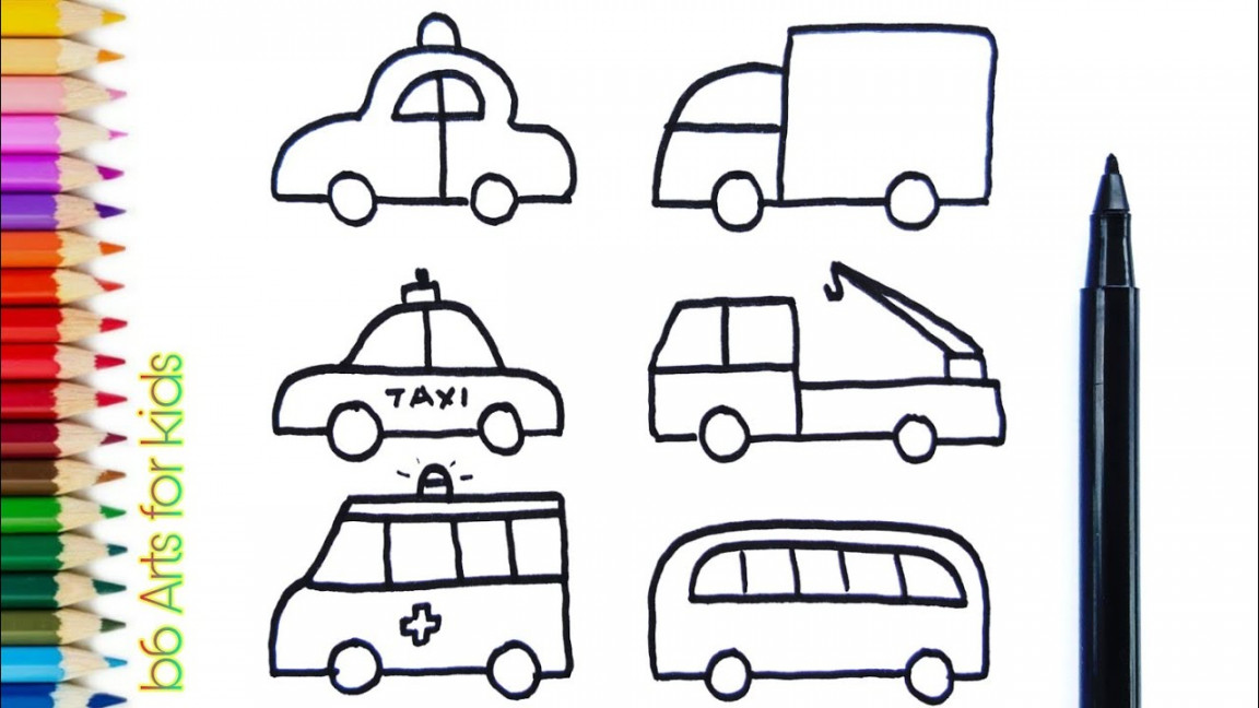 How to draw vehicles drawing for kids  Easy Step by Step drawing for kids