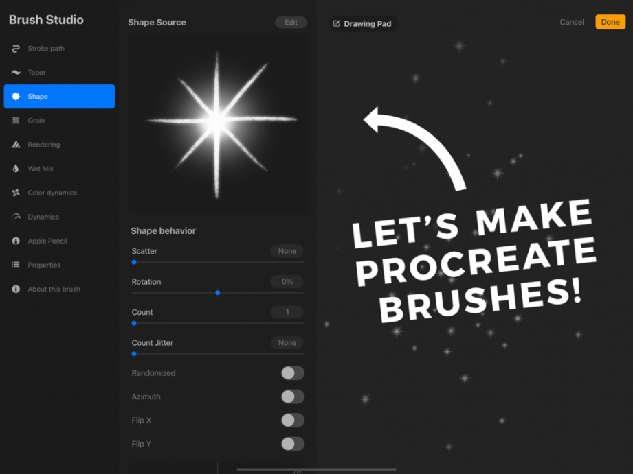 How to Make Procreate Brushes // Galaxy Art Tutorial • Bardot Brush