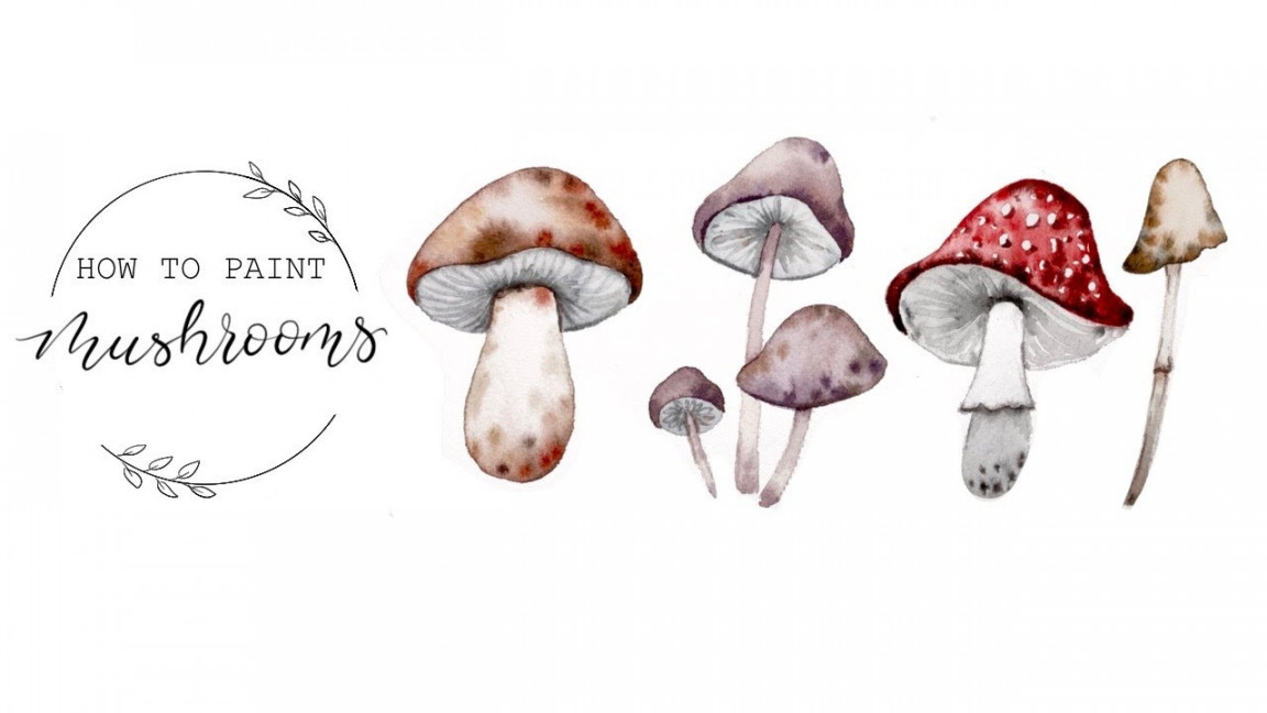 How To Paint Watercolour Mushrooms