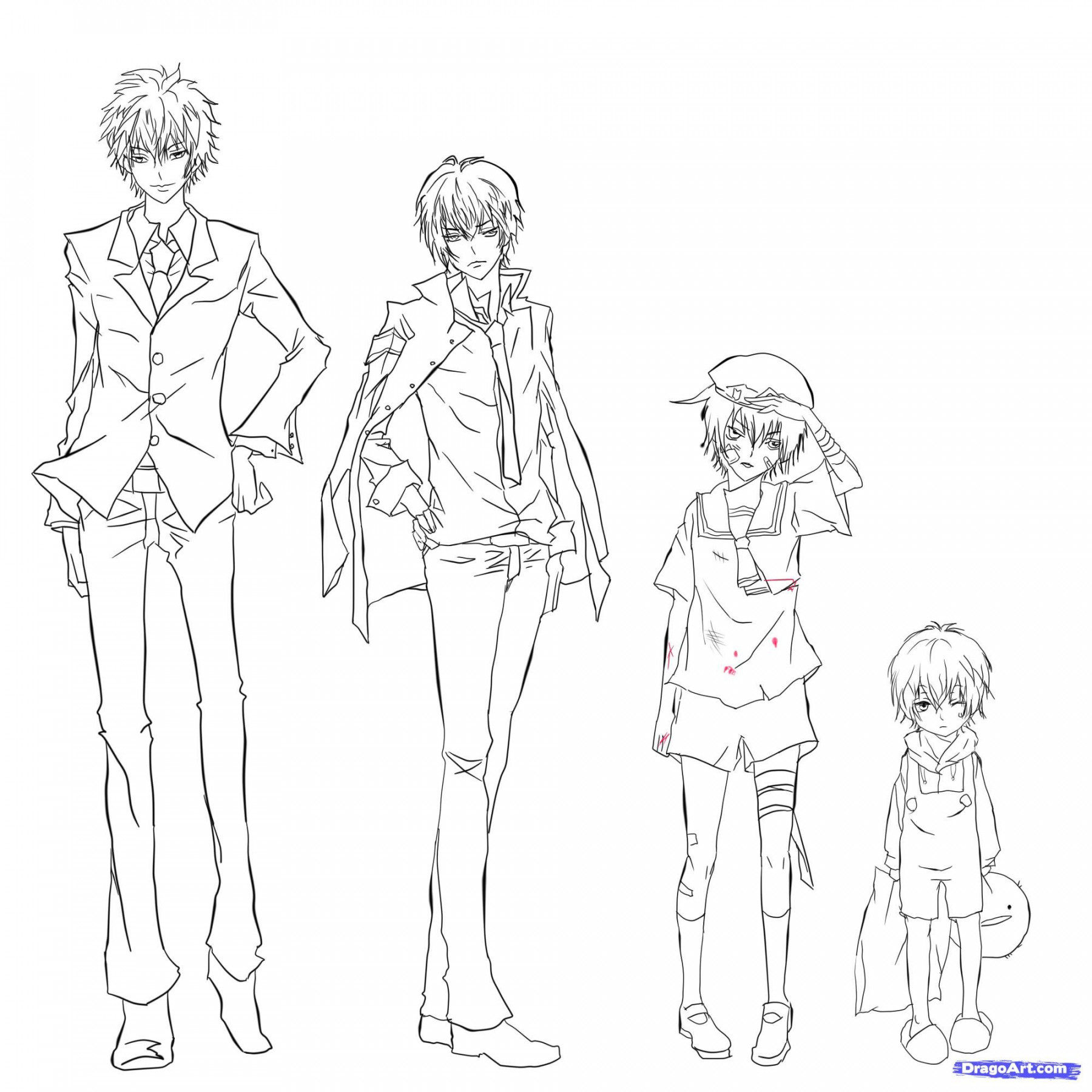 How to Sketch an Anime Boy, Step by Step, Anime People, Anime