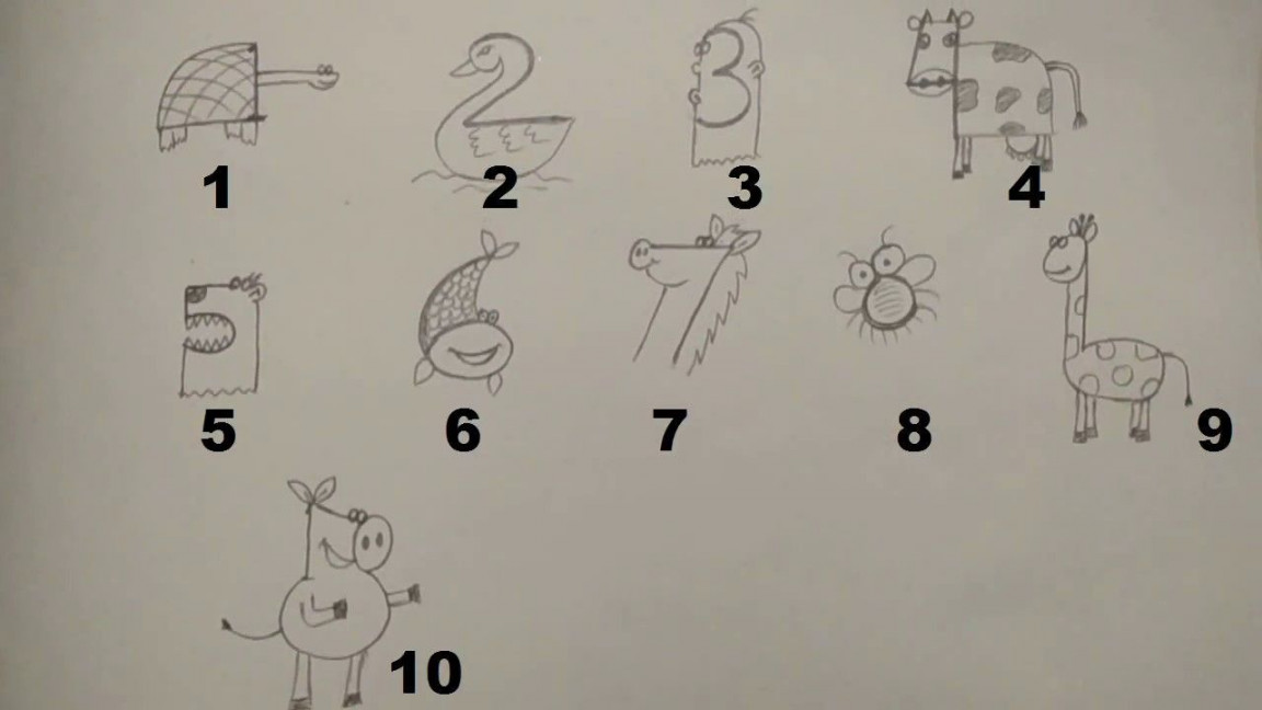 Image result for drawing animals from numbers  Numbers for kids