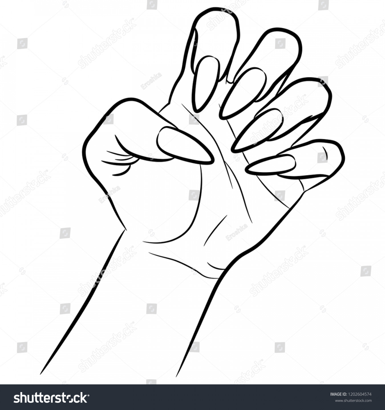 Isolated Vector Illustration Human Hand Clenched: Stock