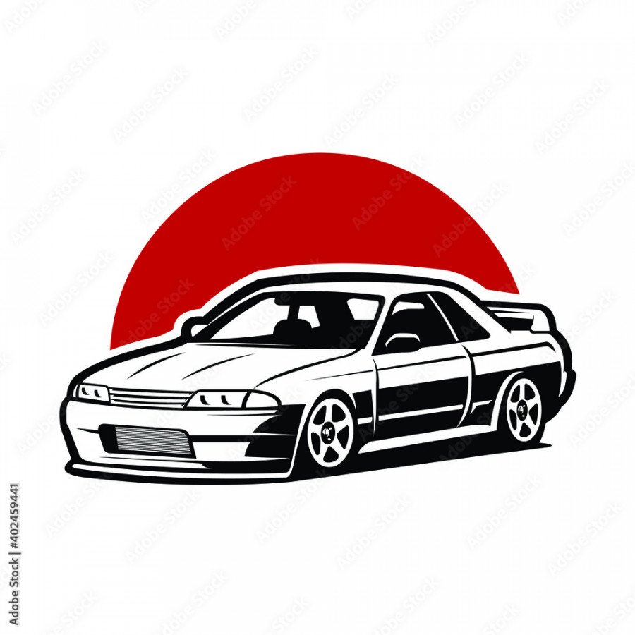 Japanese sport car image vector isolated Stock-Vektorgrafik