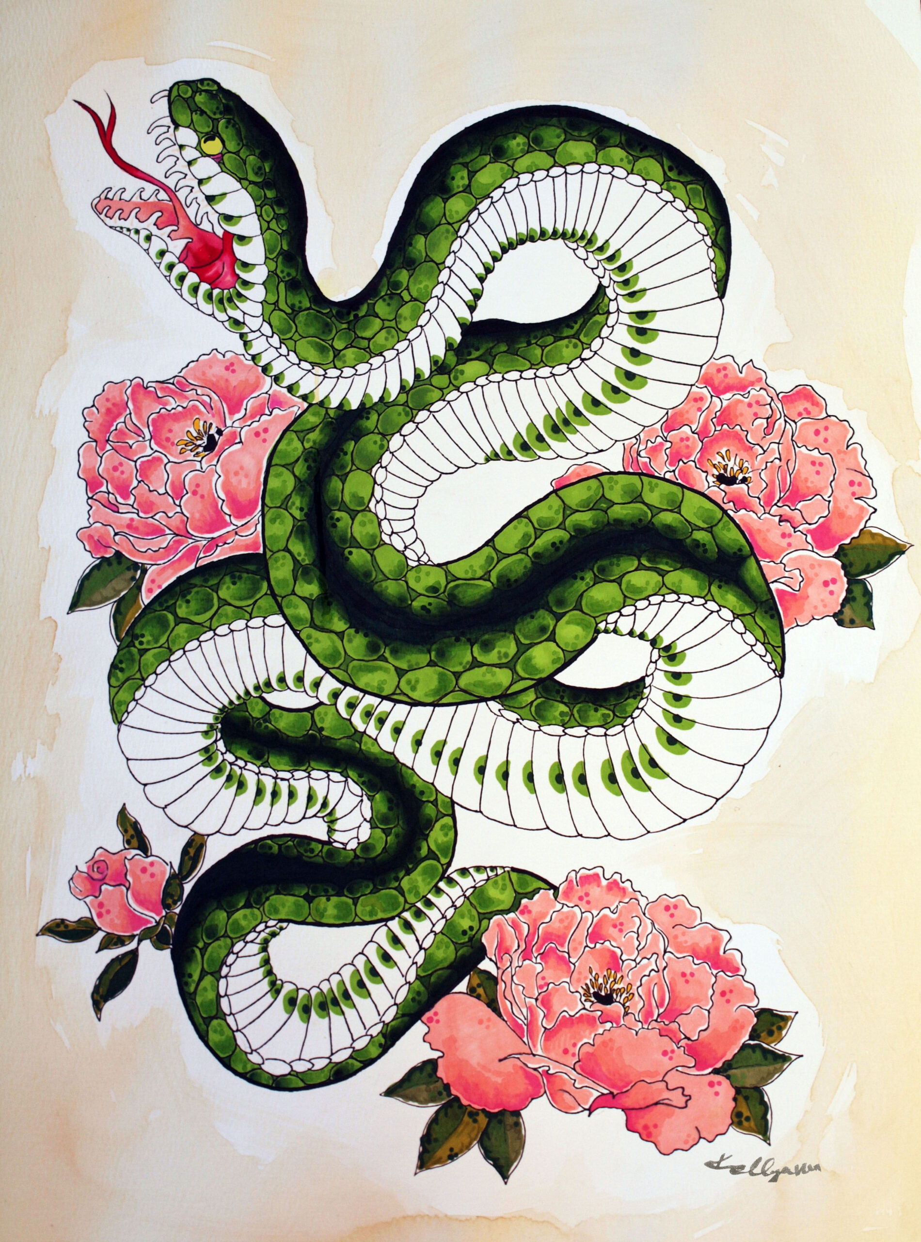 Japanese tattoo art, Japanese art ink, Snake tattoo design