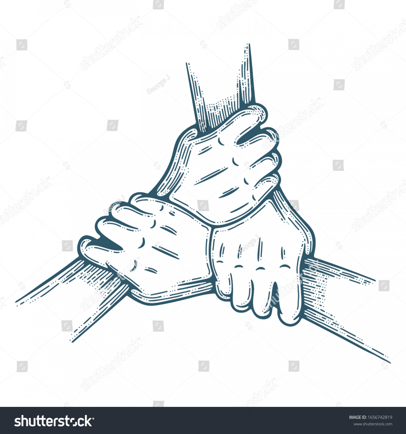 Join Hands Together Three Hands Holding Stock Vector (Royalty Free