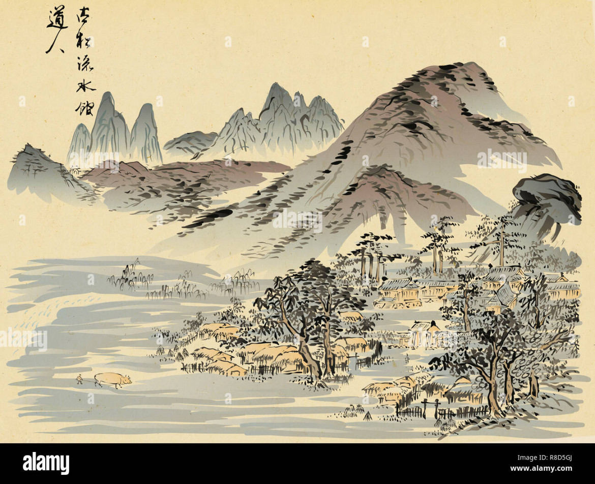 Korean painting landscape hi-res stock photography and images - Alamy