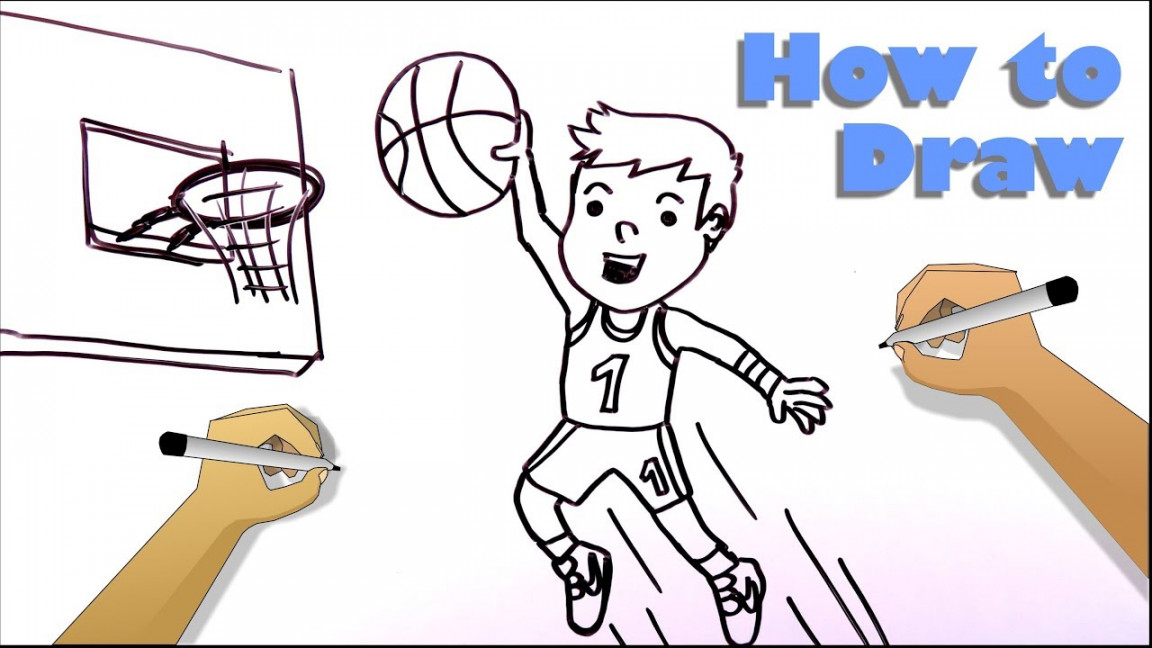 Learn to draw a child playing Basketball