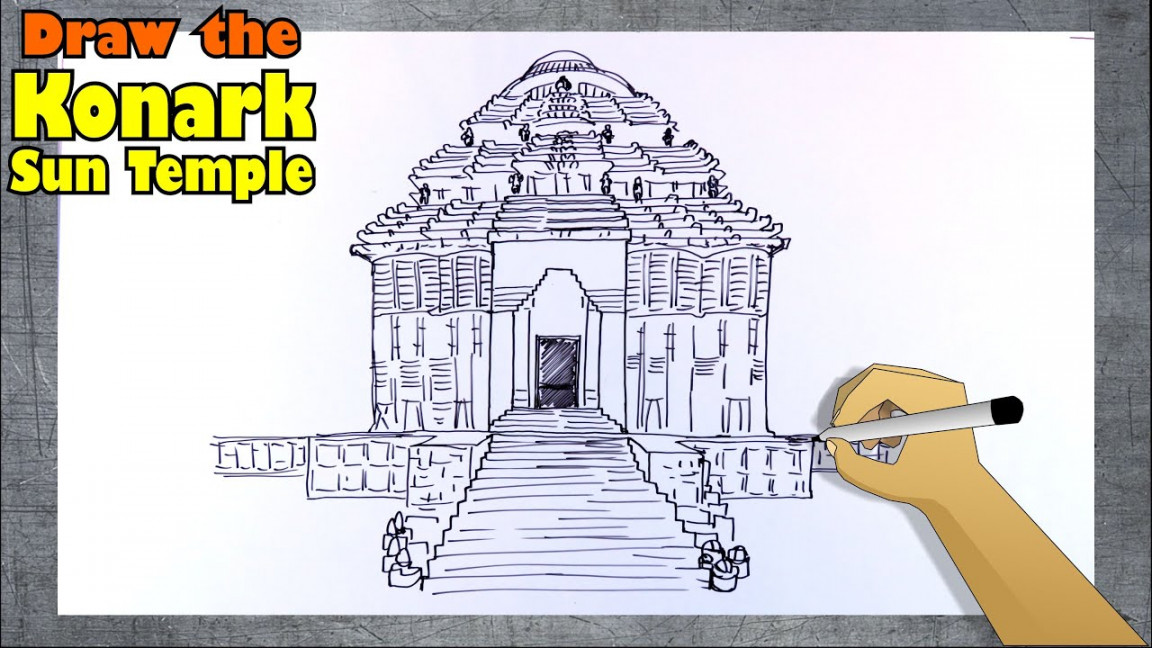 Learn to draw the Konark Sun Temple in India