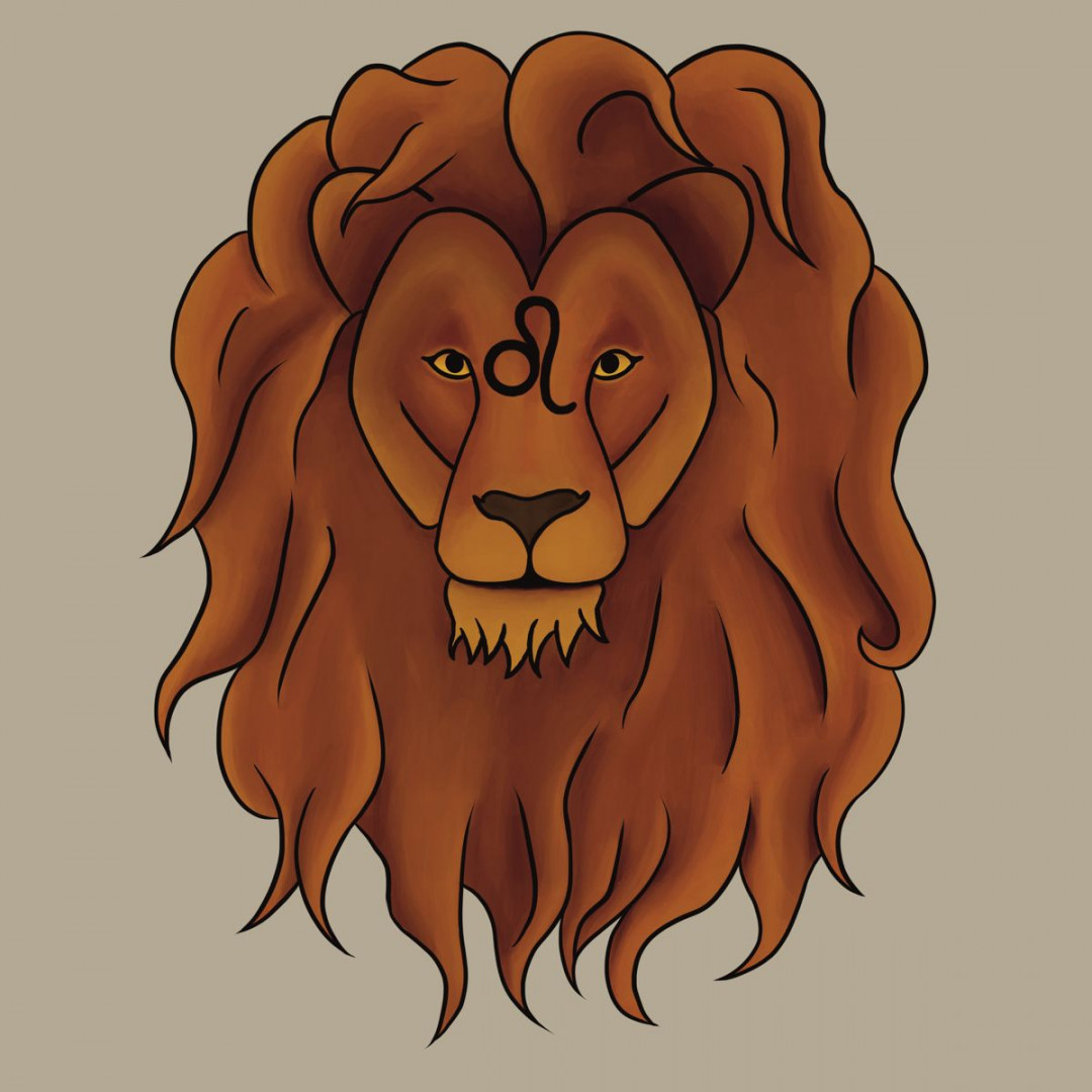 Leo Zodiac sign drawing - lion with Leo sign  Zodiac art, Leo