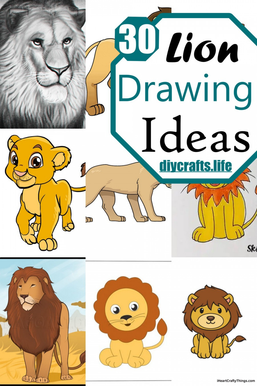 Lion Drawing Ideas - How To Draw Lion - DIY Crafts