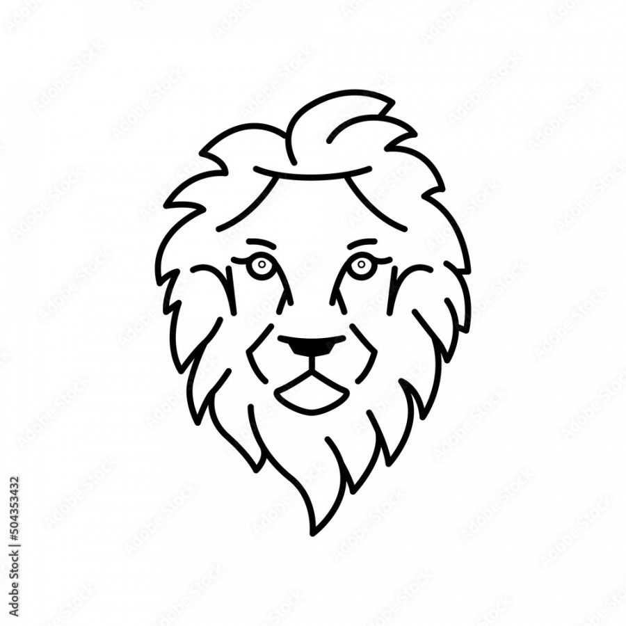 Lion icon outline symbol. Lion logo