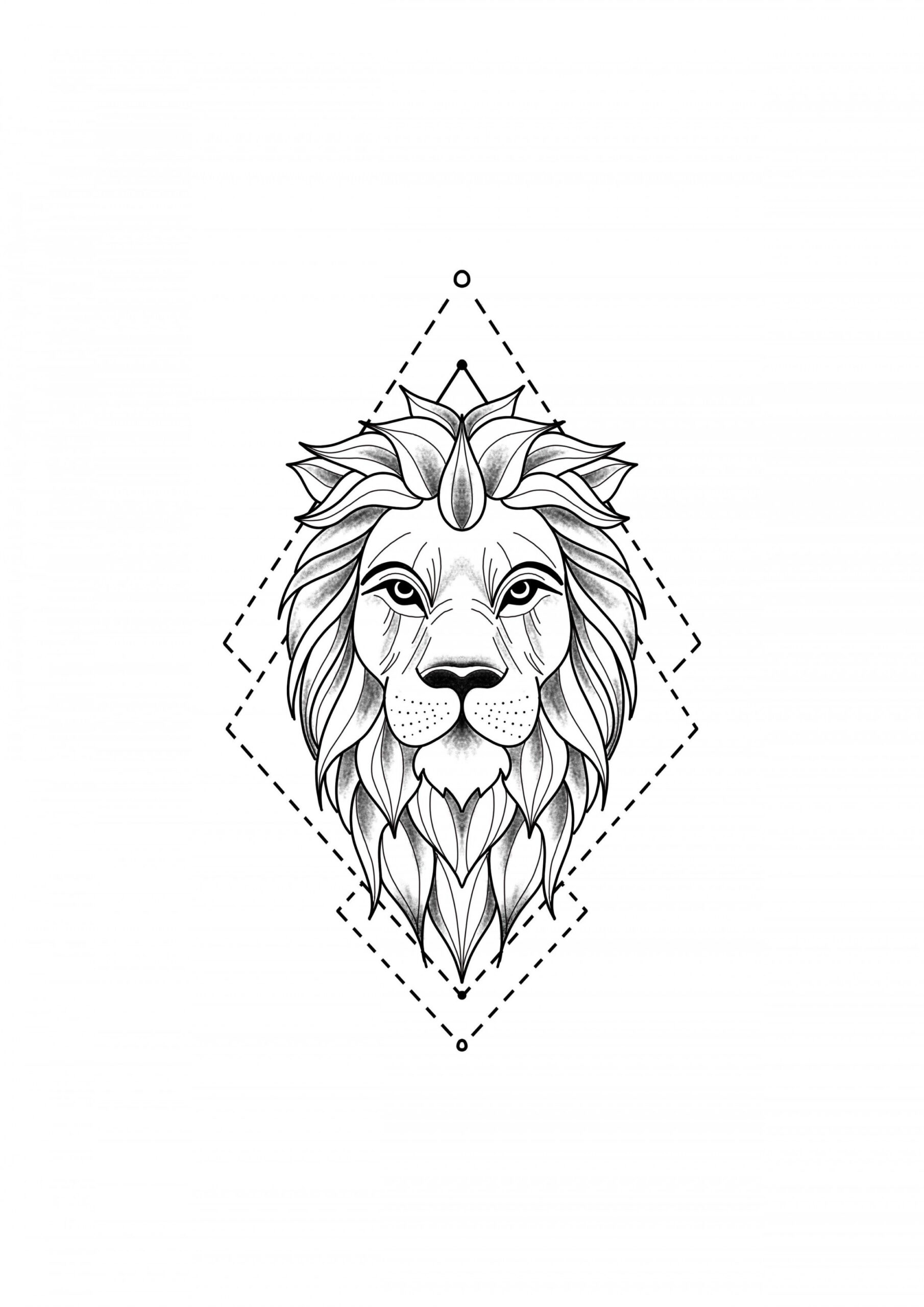 Lion Tattoo Drawing  Lion tattoo design, Lion tattoo, Geometric
