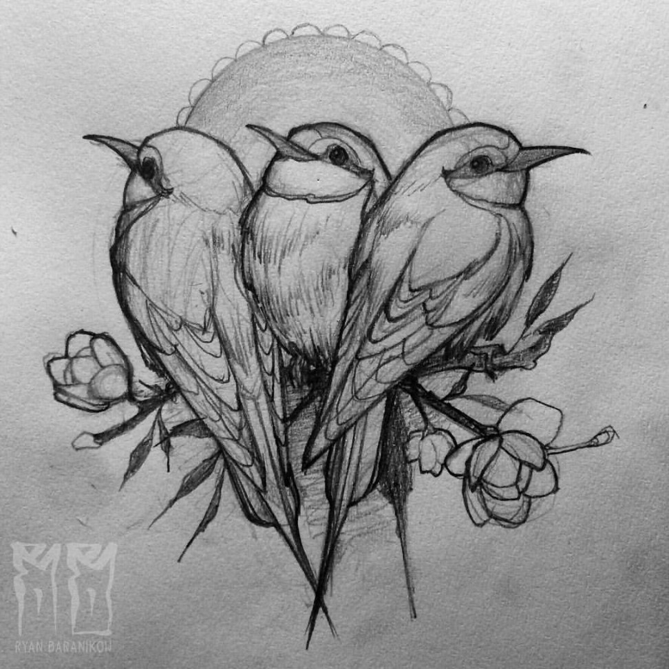 Little Birds #sketch #sketchbook #adelaidetattoos #ryanbaranikow