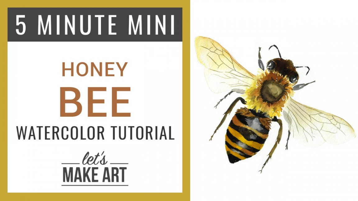 Minute Mini Watercolor Tutorial - How to Paint a Honey Bee