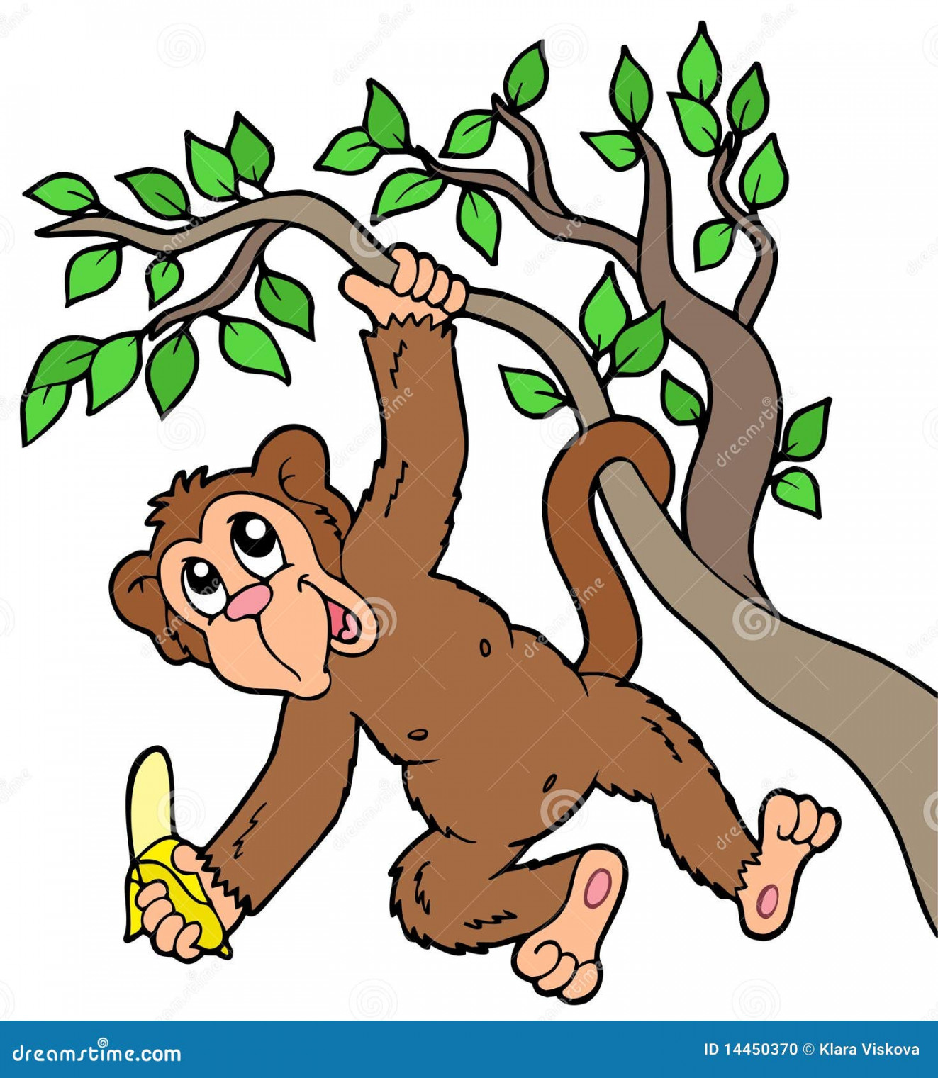 Monkey Banana Tree Stock Illustrations – , Monkey Banana Tree