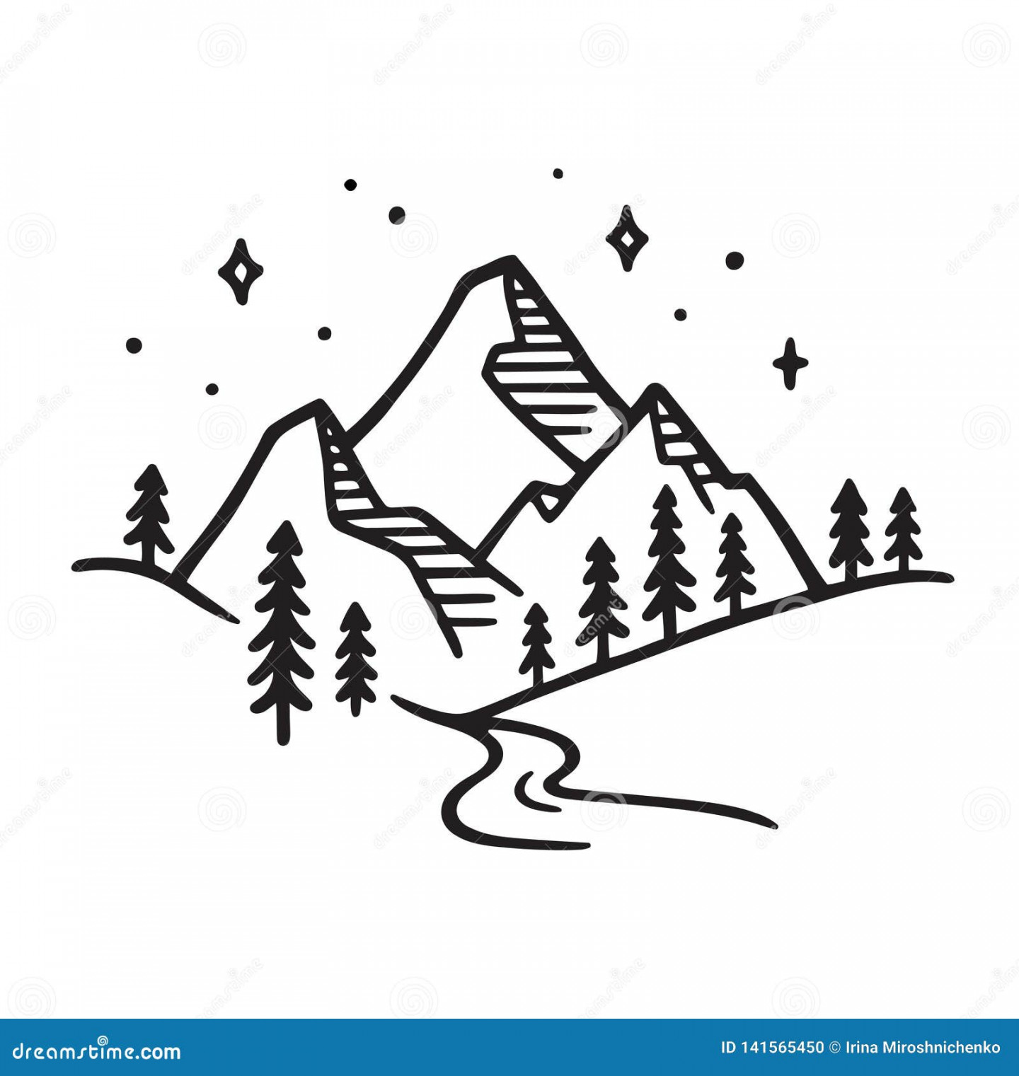 Mountain Drawing Stock Illustrations – , Mountain Drawing