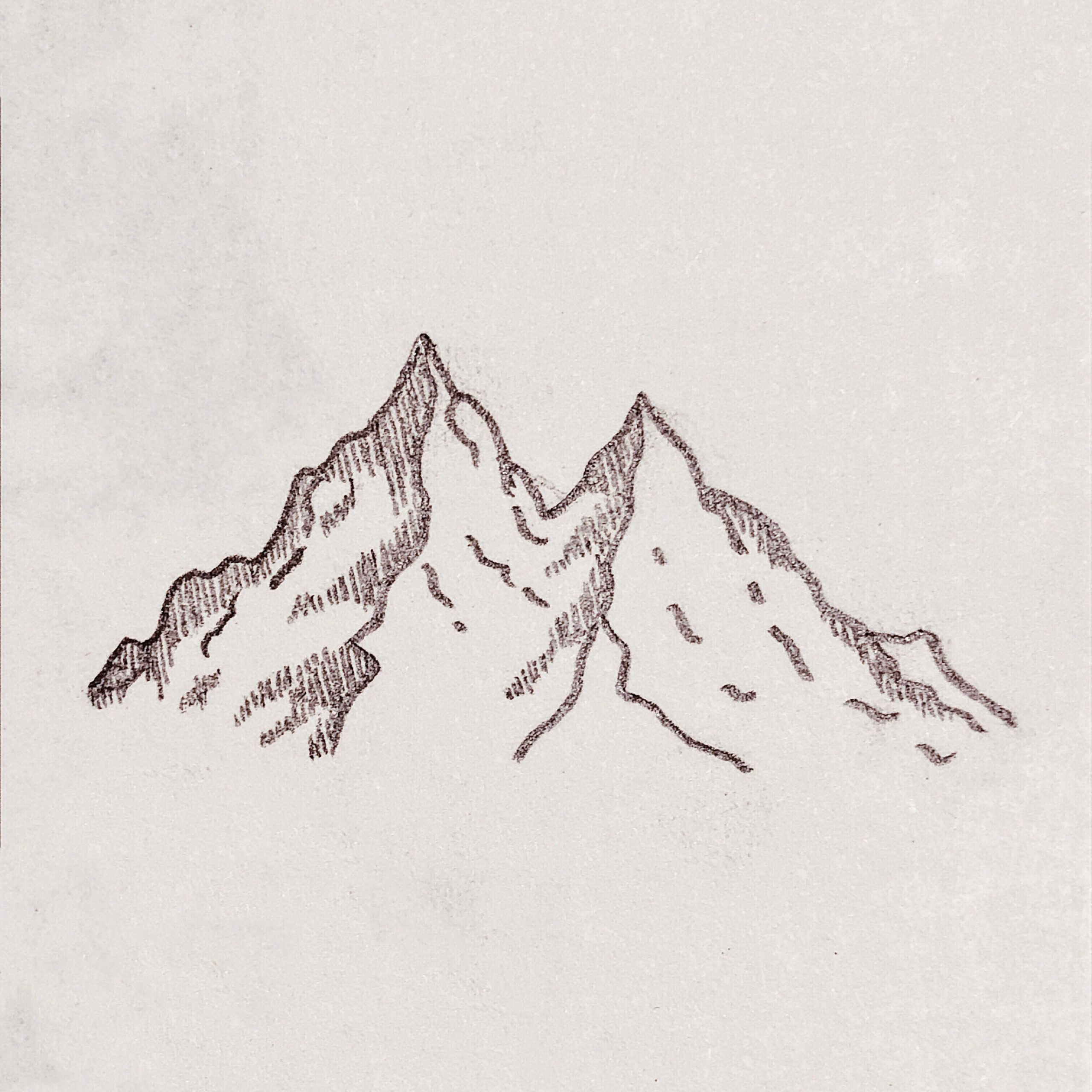 mountain sketch  Black pen drawing, Mountain drawing, Tattoo