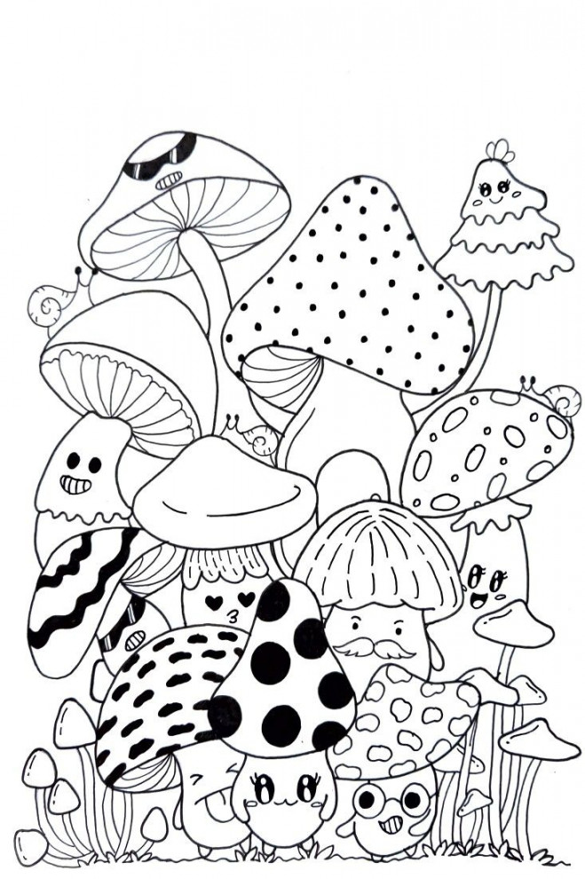 Mushroom Doodle  Doodle Planet  Cute doodles drawings, Easy