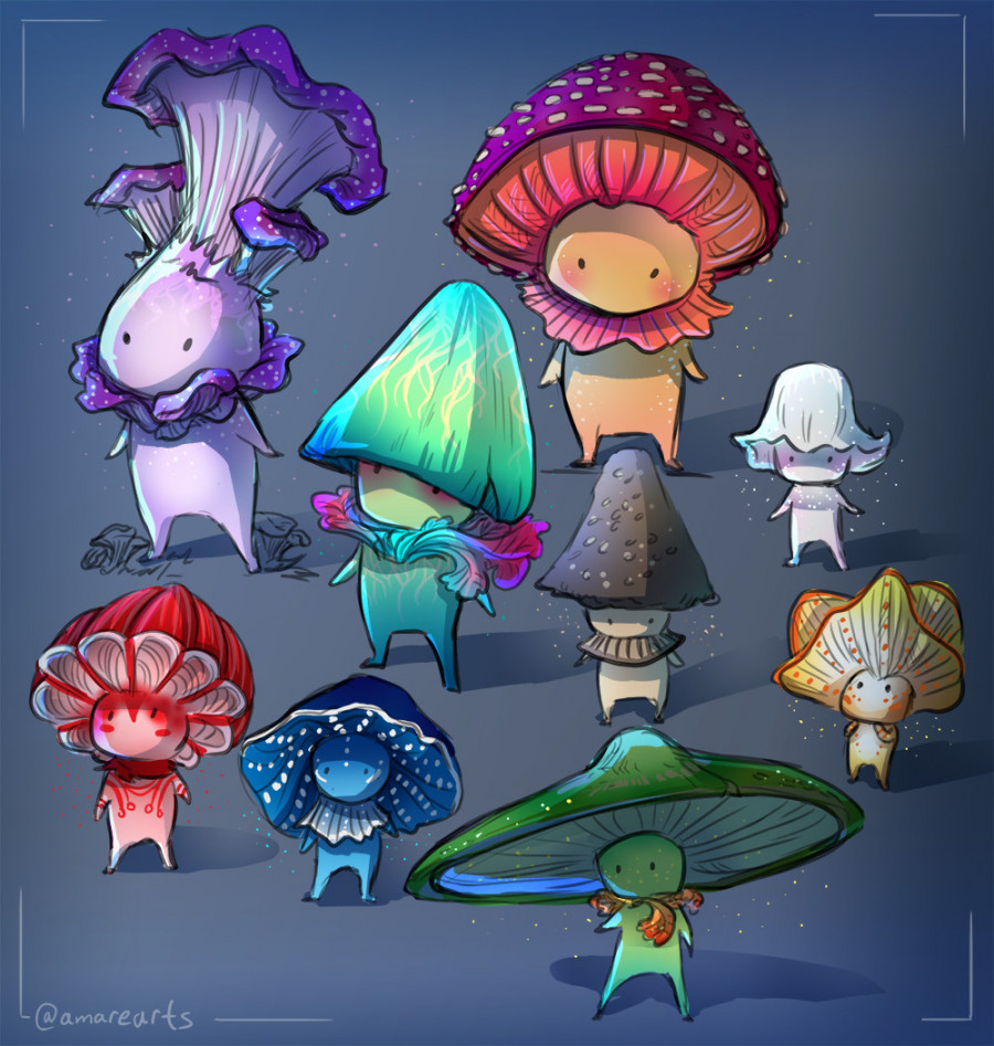 Mushroom People by AiC on DeviantArt