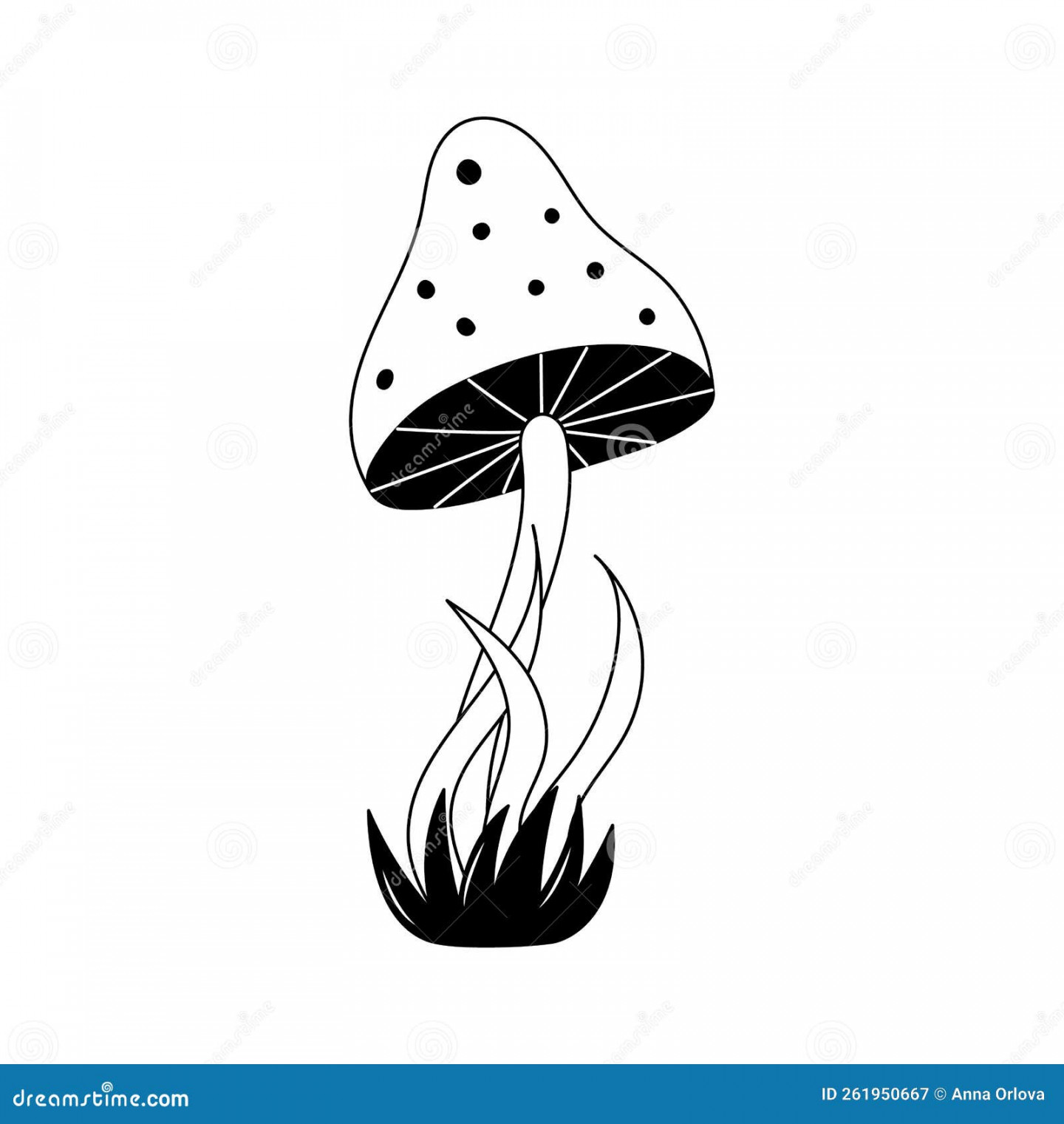 Mushroom Tattoo in Yk, s, 000s Style