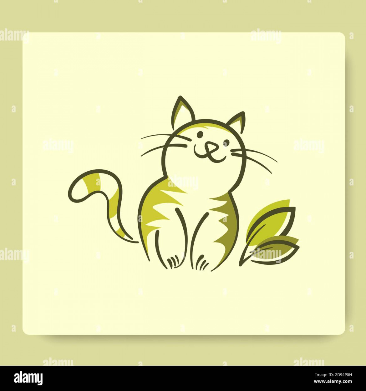 nature cute cat logo design vector illustration Stock Vector Image