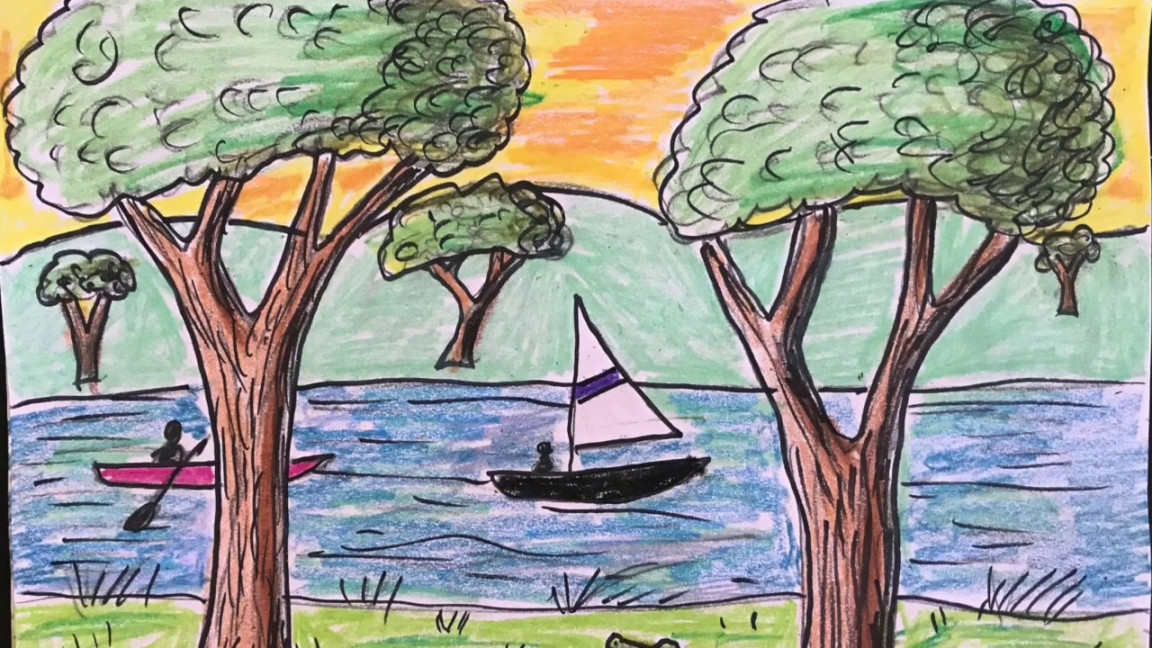nd grade Landscape Drawing: Part  and