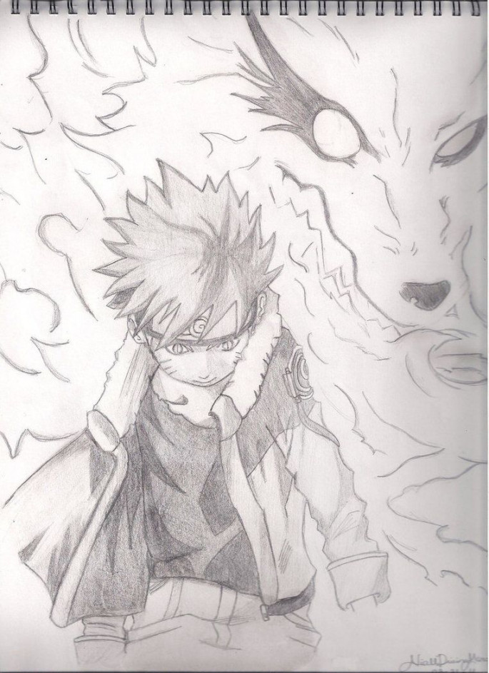 nine tailed fox --Naruto  Naruto drawings, Nine tailed fox naruto