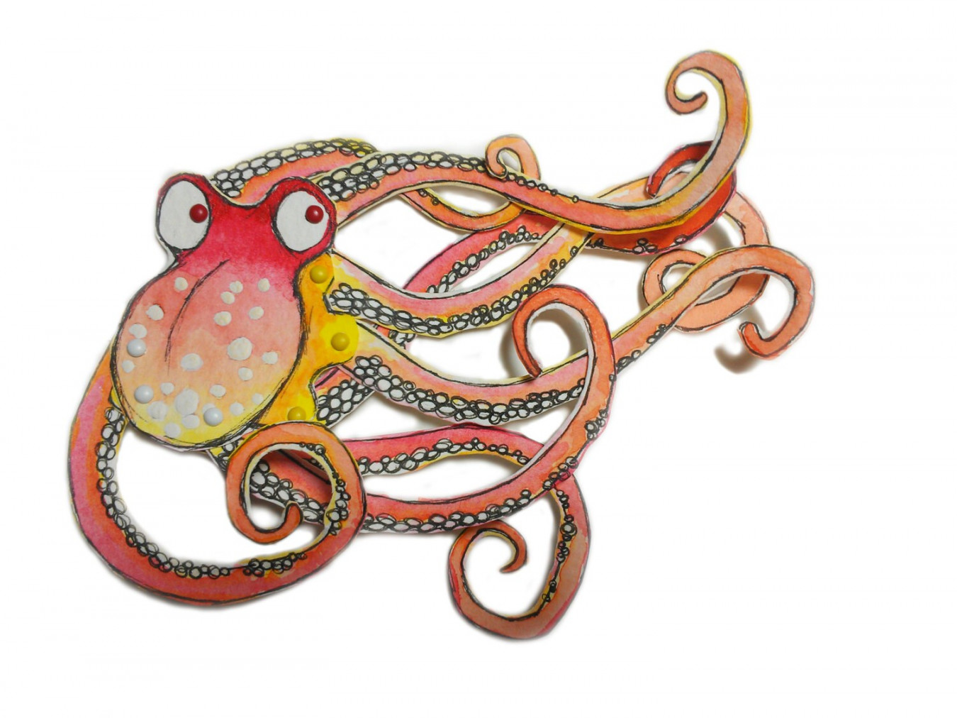 Octopus Animal Paper Doll Kraken Puppet Pattern, Articulated