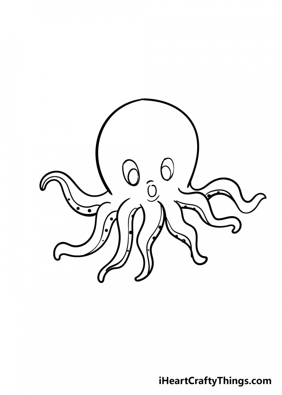 Octopus Drawing - How To Draw An Octopus Step By Step