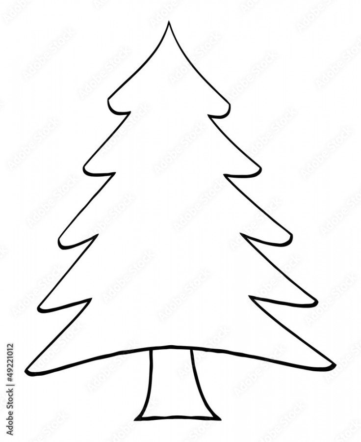 Outline Cartoon Christmas Tree Stock-Vektorgrafik  Adobe Stock