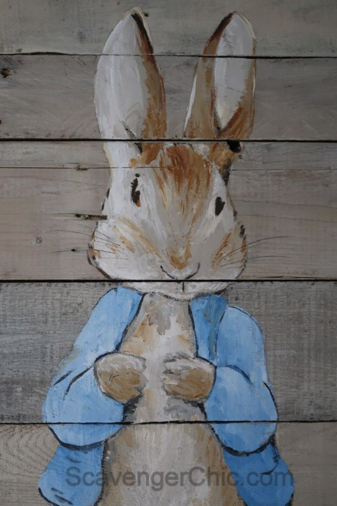 Pallet Wood Peter Rabbit in Time for Spring  Easter paintings