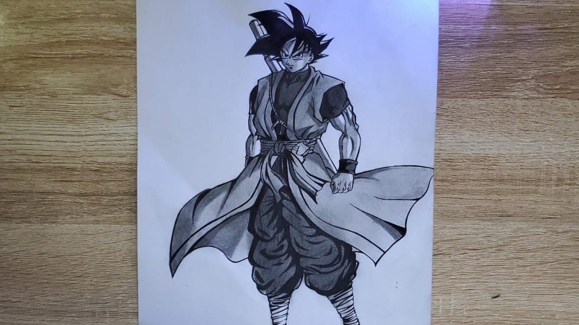 Pencil sketch  Drawing Xeno Goku [full body] - YouTube