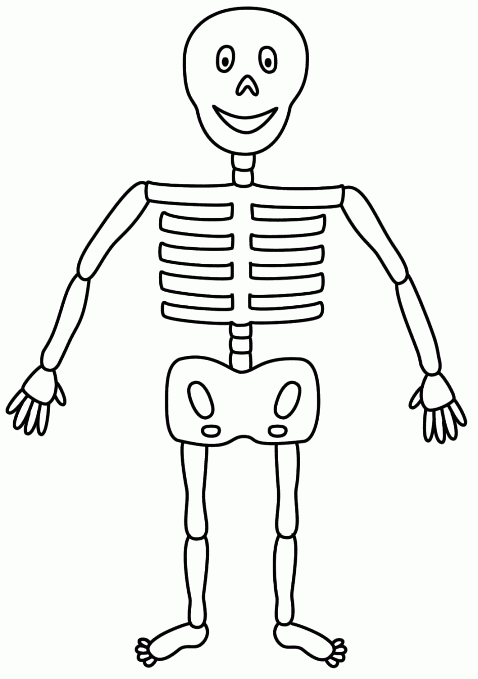 picture of skeleton for kids - copy only one half and use for