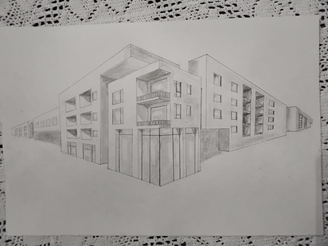 -Point Perspective Street Corner (Graphite) by KittenGirl96 on