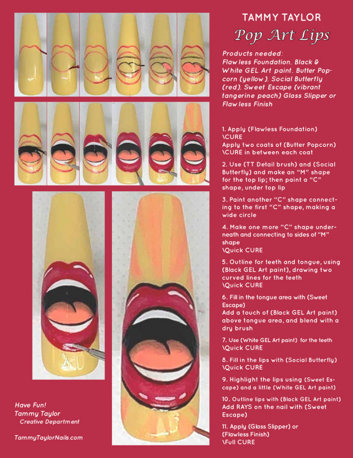 Pop Art Lips Step by Step Bundle  Tammy Taylor Nails