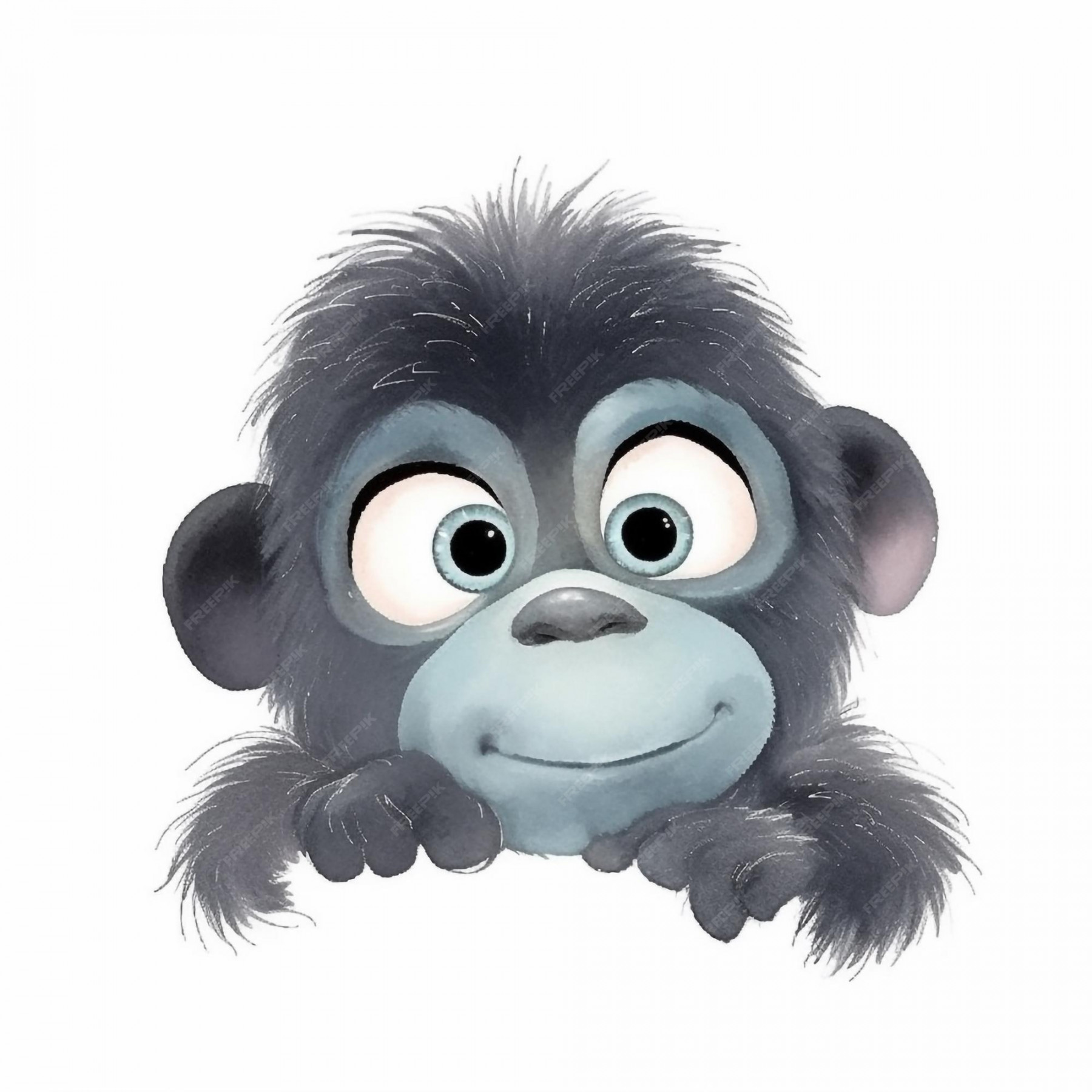 Premium Photo  A drawing of a monkey with a blue nose and a