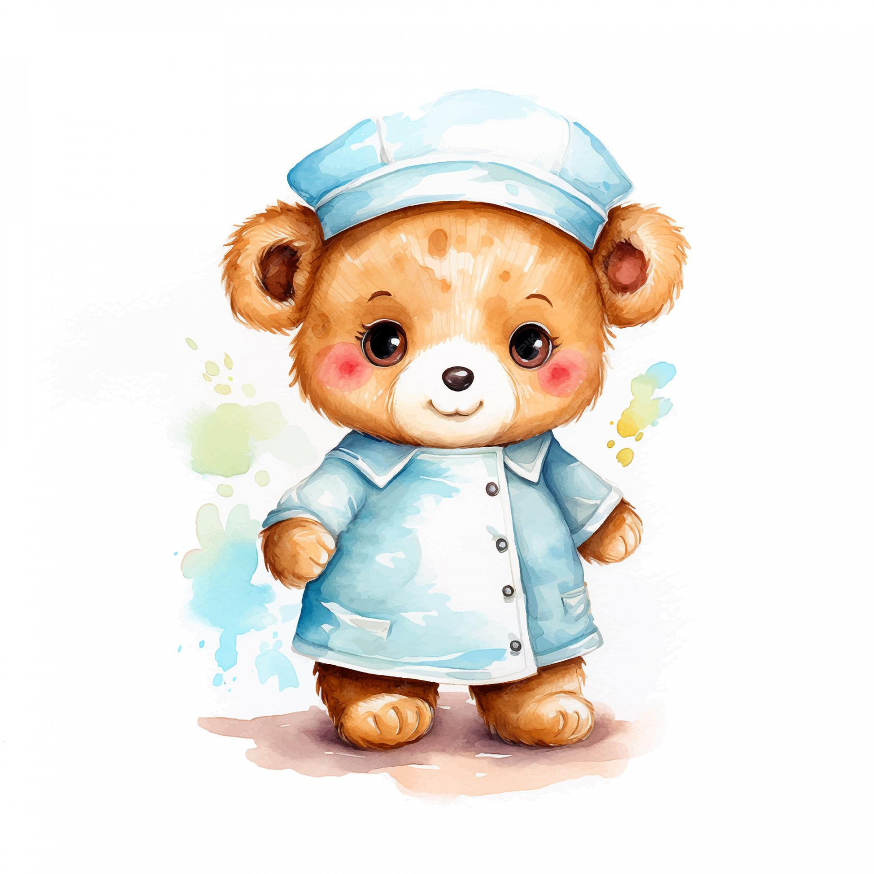 Premium Vector  Cute teddy bear nurse watercolor paint