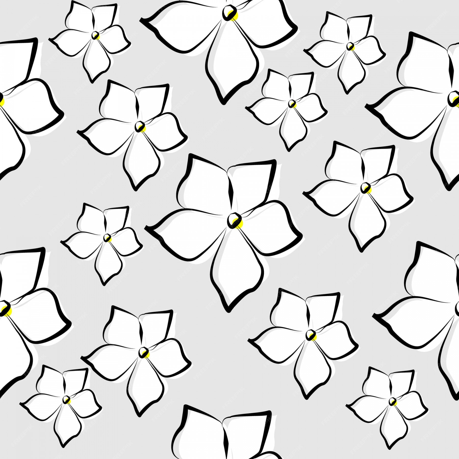 Premium Vector  Seamless pattern with  petal white flower