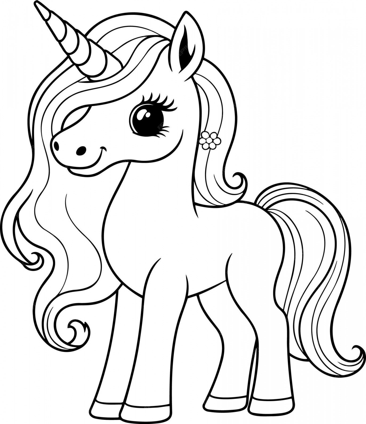 Premium Vector  Unicorn vector illustration black and white