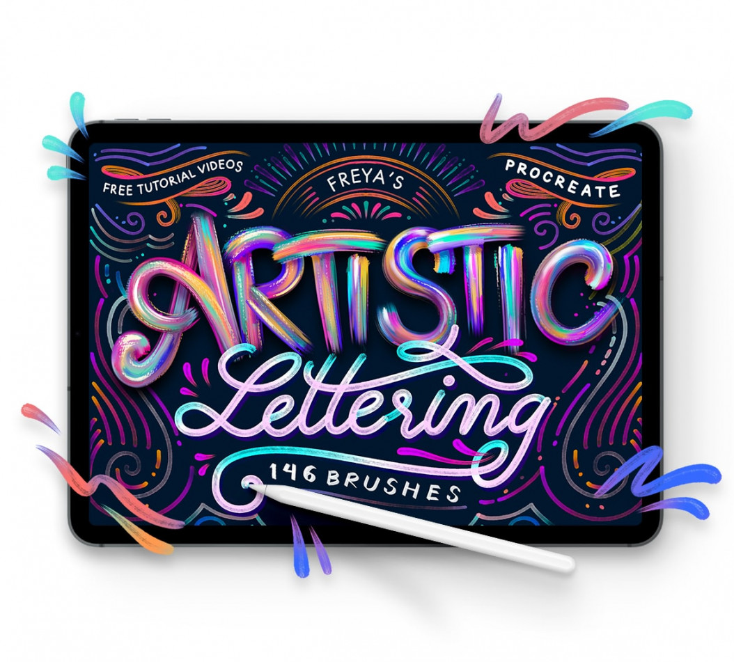 Procreate Lettering Brushes - Freya