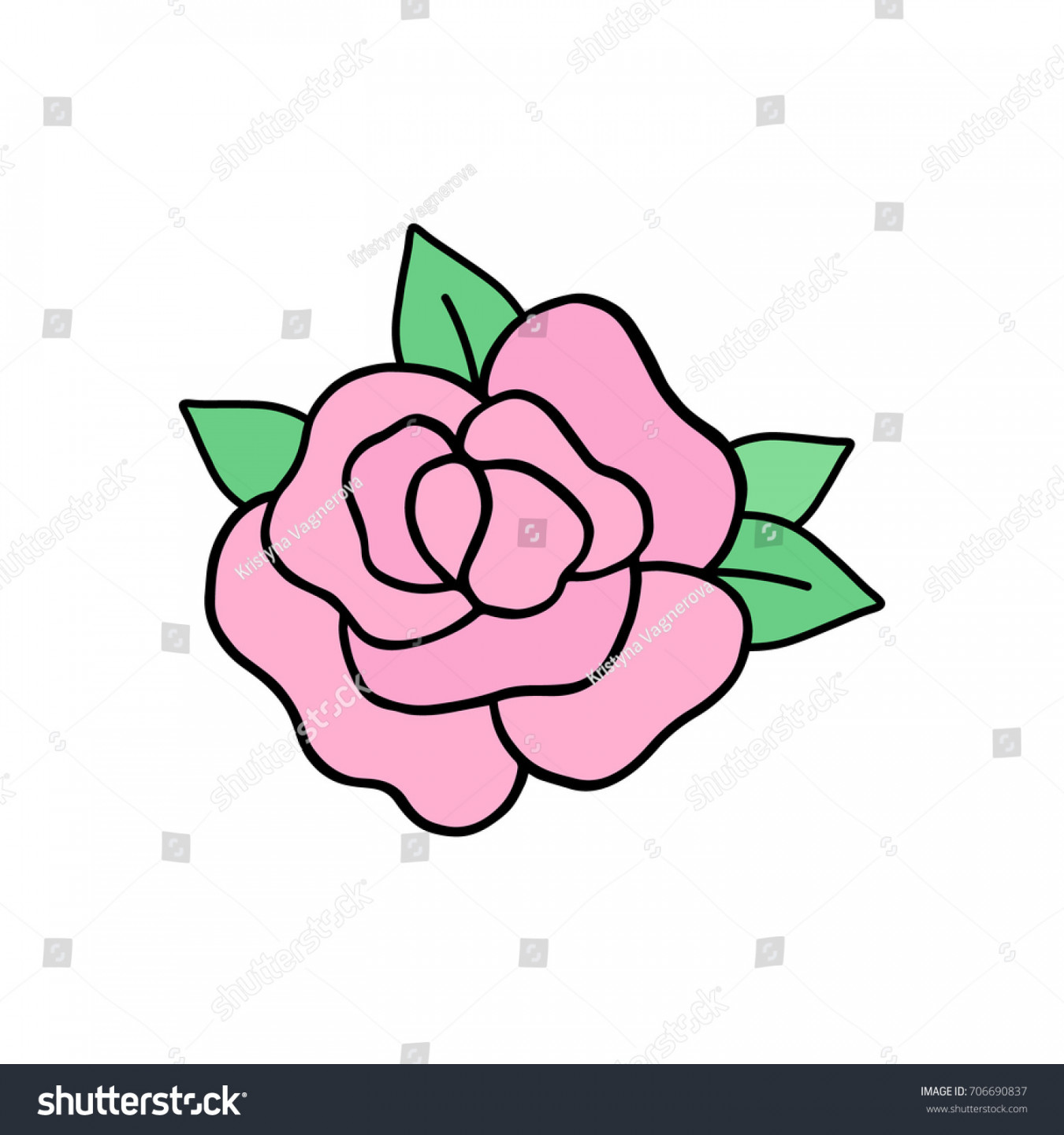 Rose Vector Illustration Drawing Cute Pink: Stock-Vektorgrafik