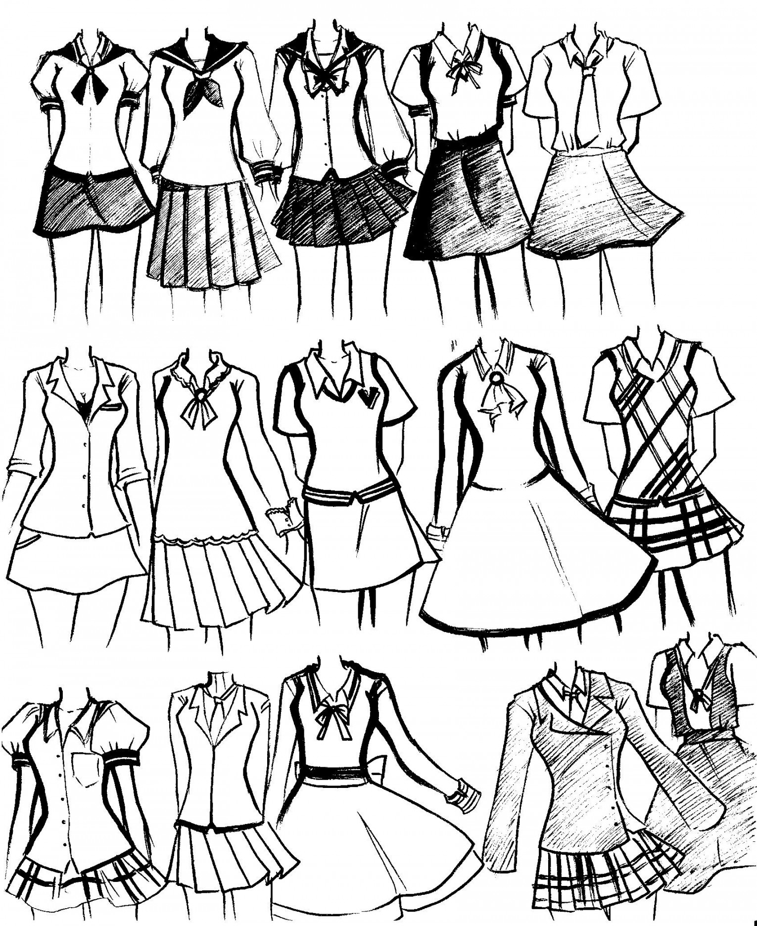 school uniforms  Drawing anime clothes, Manga clothes, Anime outfits