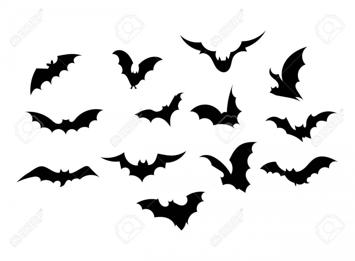 Set Bats. Collection Of Bats. Flying Bats. Halloween