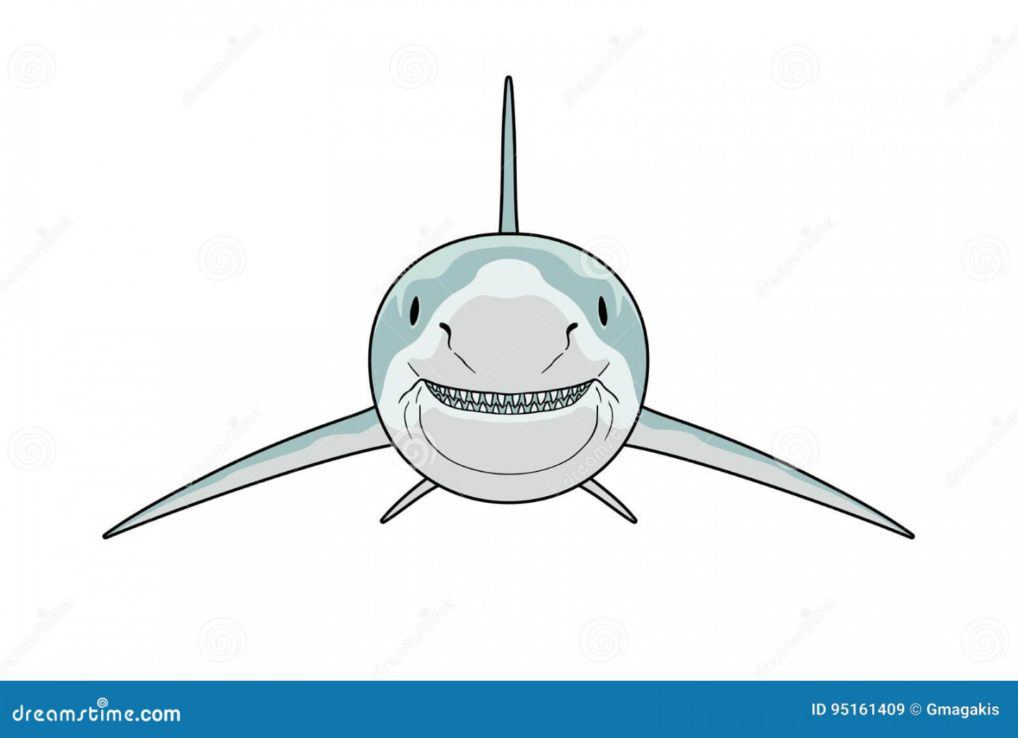 Shark front view stock illustration