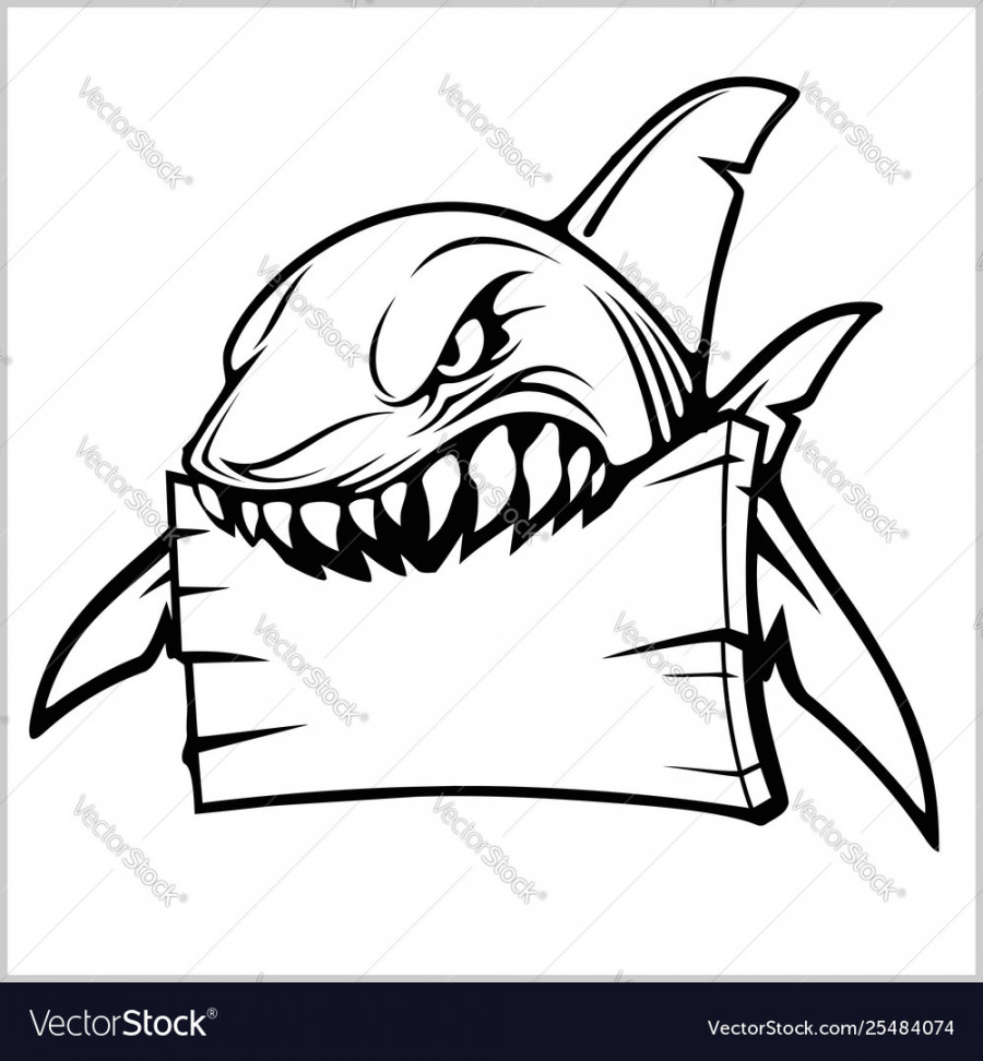 Shark logo for a sport team on white Royalty Free Vector