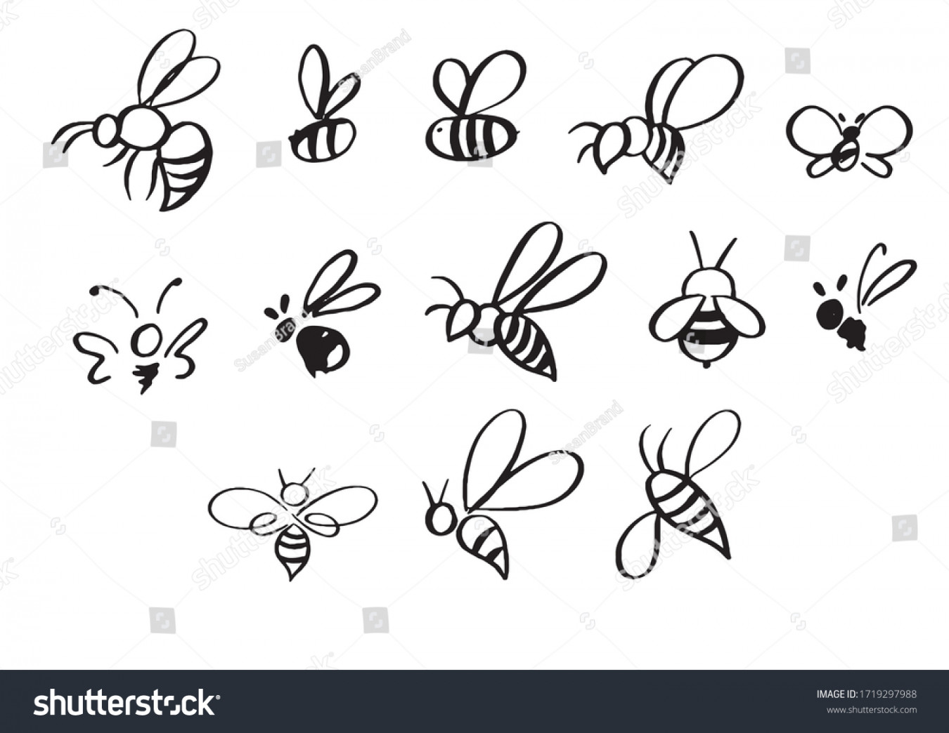, Simple Bee Drawing Images, Stock Photos, D objects