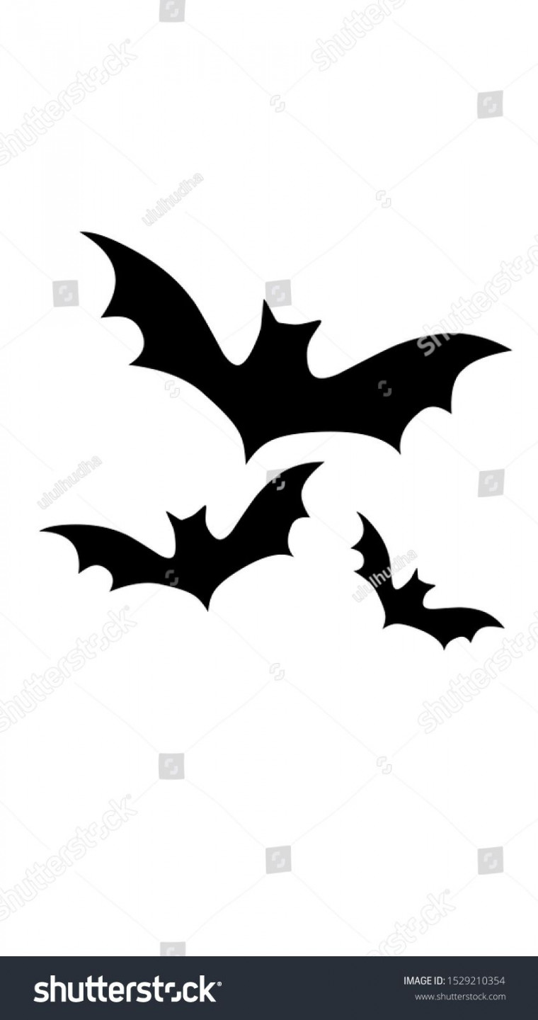 Simple Drawing Black Bat Stock Illustration