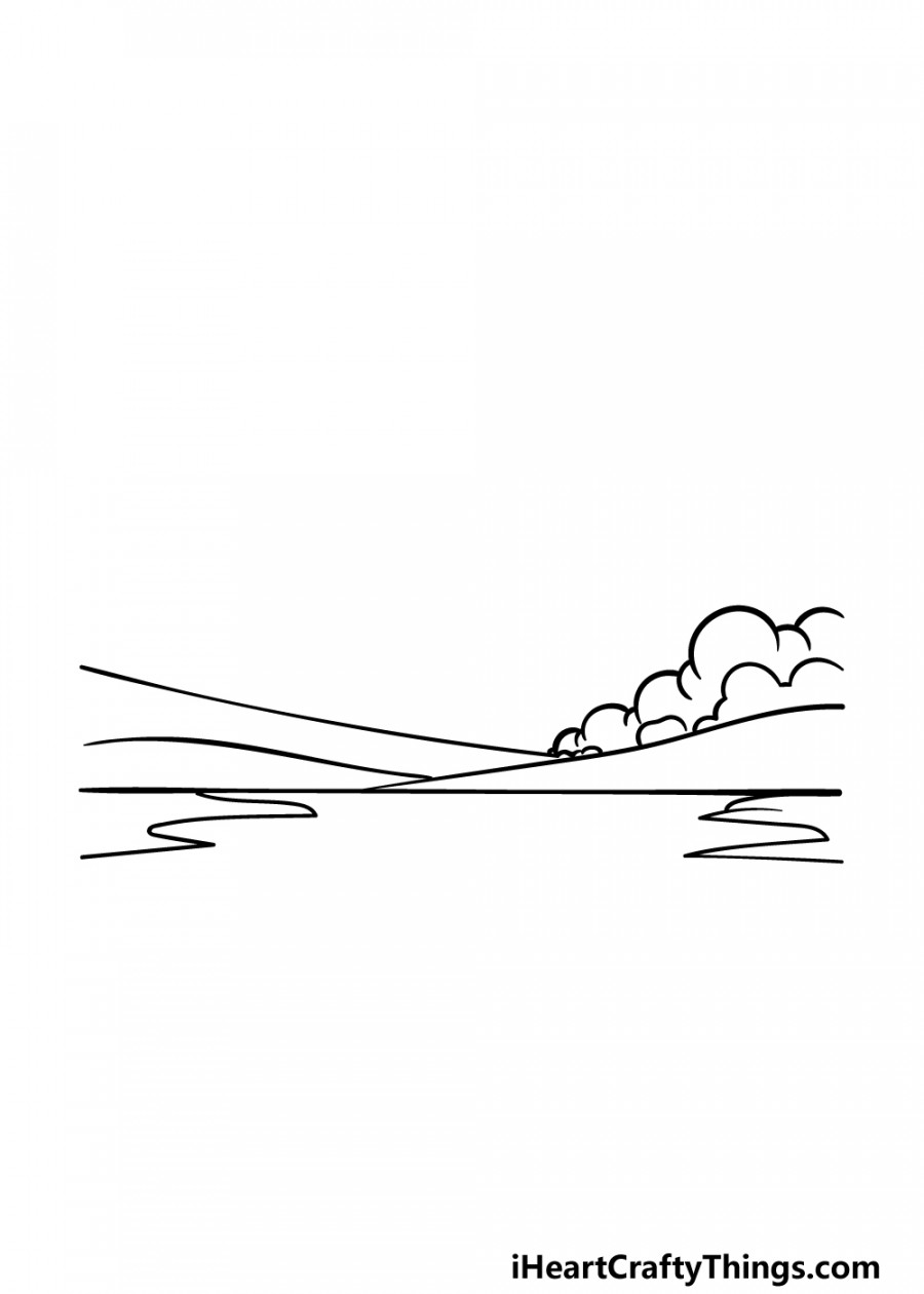 Simple Landscape Drawing - How To Draw A Simple Landscape Step By Step